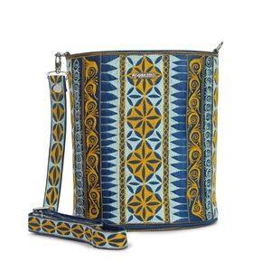 Desigual Blue and Yellow Patterned Women's Bag